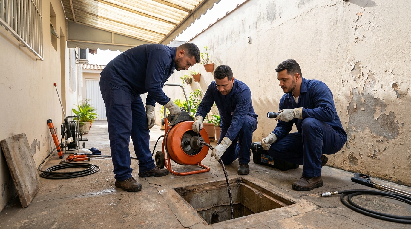 Desentupimento de esgoto com hidrojateamento em Petrópolis‑RJ