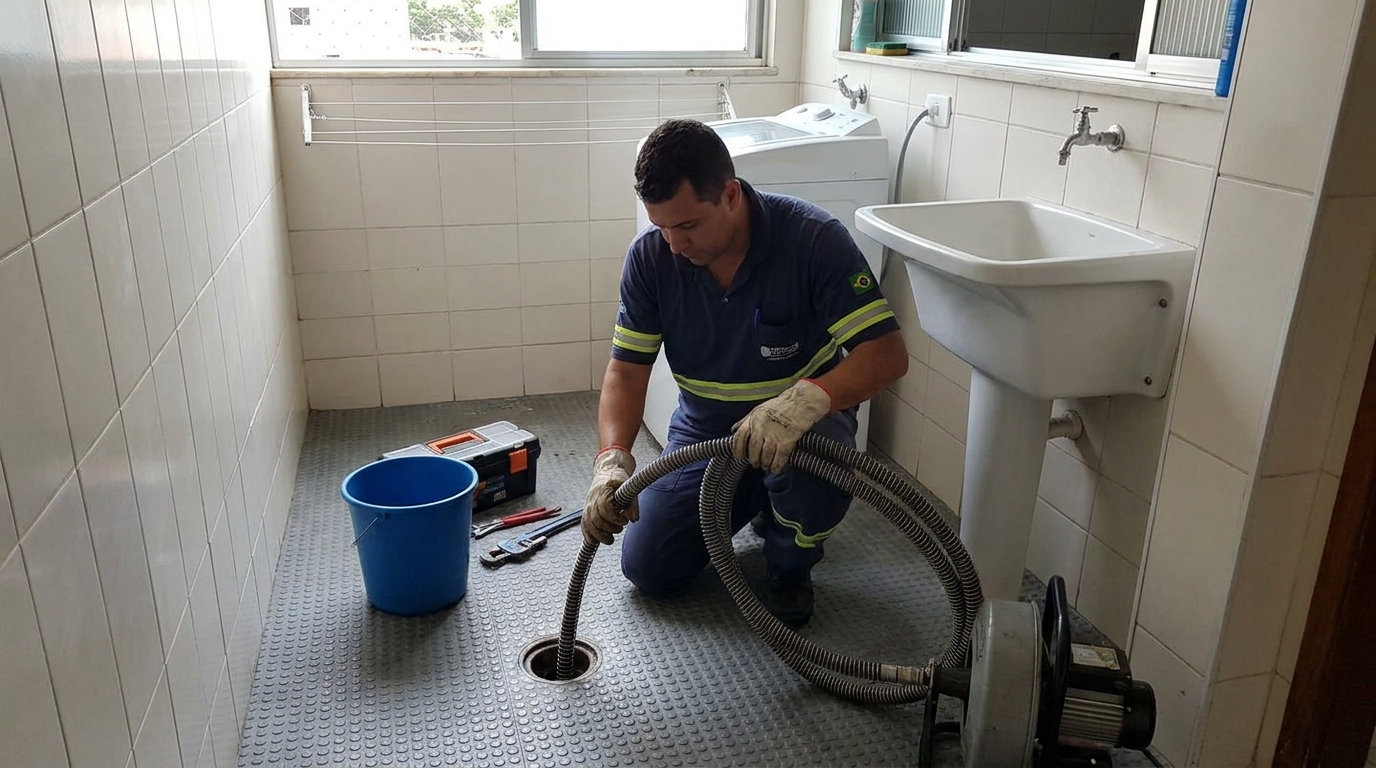 Desentupimento de ralo residencial em Petrópolis‑RJ