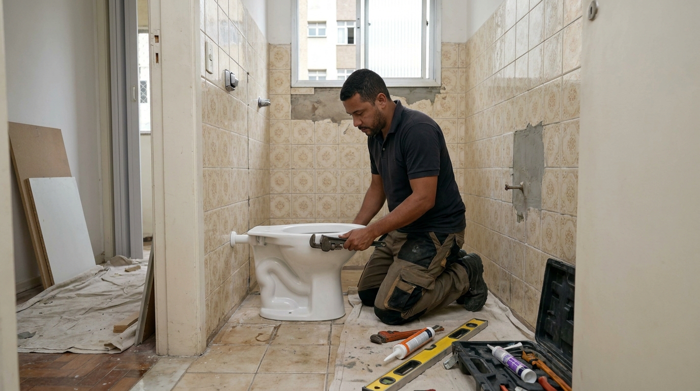 Instalação de vaso sanitário profissional em Petrópolis‑RJ
