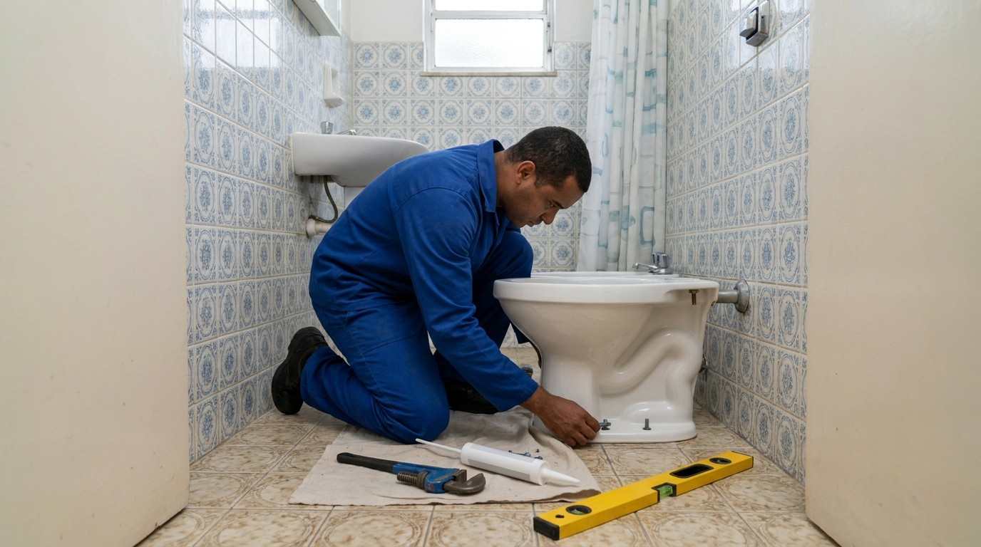 Instalação de vaso sanitário residencial em Petrópolis‑RJ