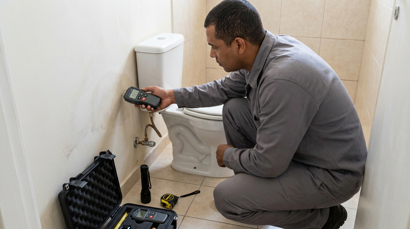 Técnico de caça vazamento em residência em Petrópolis‑RJ